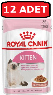 Royal canın yavru kedi yaş mama 12 adet x 85 gr kitten gravy soslu thumbnail 1