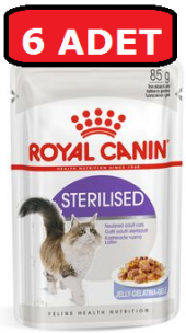 Royal canın sterilised kısır kedi yaş mama 6 adet x 85 gr jelly pouch jel thumbnail 1