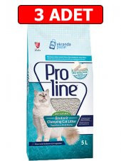 Proline marsilya sabun kokulu 3 adet 5lt bentonit kedi kumu topaklanan ince taneli kedi kumu thumbnail 1
