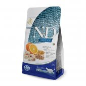 ND ocean kedi 1,5kg az tahıllı morina balığı kılçıksız buğday yulaf ve portakallı kedi maması - 1