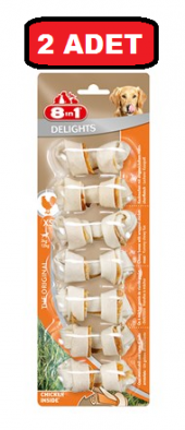 8in1 kemik delights bones xs köpek ağız bakım burgu kemiği 2 adet 7li paket 84gr kemik - 1