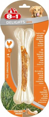 8in1 kemik Delights Strong Tavuklu Ödül Kemiği L 130Gr köpek ödül - 1