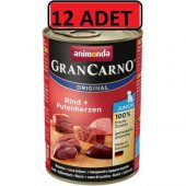 Animonda grancarno sığır etli ve hindi yürekli yavru köpek konservesi 400g 12 adet puppy yaş mama - 1