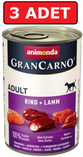Animonda GranCarno sığır ve kuzu etli köpek konservesi 3 adet x 400 gr - 1