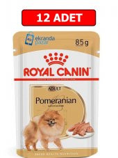 Royal canın pomeranian yaş köpek maması 12 adet x 85 gr pomeranian adult pouch - 3