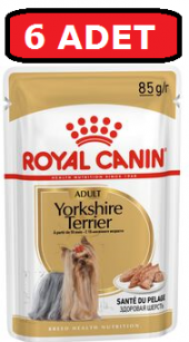 Royal canın yorkshire terrier yaş köpek maması 6 adet x 85 gr pounç - 1