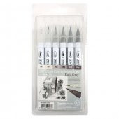 Zig Clean Color Real Brush- Fırça Kalem Set 6 Lı Cool Gray - 1