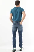 Erkek Dizi Yırtık Jean Pantolon  Mavi - 4