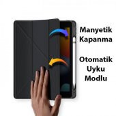 Coofbe Kalem Yerli Standlı Uyku Modlu Sert Şeffaf Arka Kapak  iPad 10.9 2022 Kılıf Kapaklı Tablet Kılıfı - 2