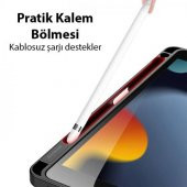 Coofbe Kalem Yerli Standlı Uyku Modlu Sert Şeffaf Arka Kapak  iPad 10.9 2022 Kılıf Kapaklı Tablet Kılıfı - 3