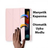 Coofbe Kalem Yerli Standlı Uyku Modlu Sert Şeffaf Arka Kapak  iPad 10.9 2022 Kılıf Kapaklı Tablet Kılıfı - 7