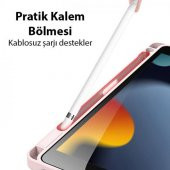 Coofbe Kalem Yerli Standlı Uyku Modlu Sert Şeffaf Arka Kapak  iPad 10.9 2022 Kılıf Kapaklı Tablet Kılıfı - 8