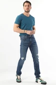 Erkek Dizi Yırtık Jean Pantolon  Mavi thumbnail 2