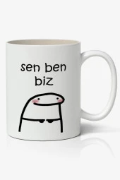 Sen Ben Biz Yazılı Baskılı Kupa Bardak - Baskılı Kahve Kupa Bardak - 1