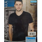 ERKEK MODAL V YAKA İNCE MEDİUM SİYAH TİŞÖRT - 1