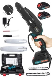Lieber German ALP Serii 14.4 V 2 Amper 10 Cm ve 15 cm Çift Pala Akülü Dal Kesme Budama Testere Bıçkı Makinesi - 1