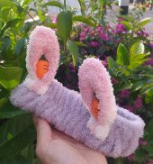 Bandana Peluş 1 Adet Sevimli Tavşan Kulak Havuç Saç Çember Ve Kafa Bandı - 2