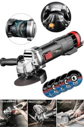 Lieber German 1500 Watt Bakır Sargı Çelik Dişli 5 taşlı 115 Mm Avuç İçi Taşlama Spiral Makinesi - 1