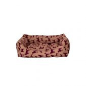 Pet Comfort Uniform Bej-Bordo Kedi ve Köpek Yatağı S 60x50cm - 2