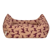 Pet Comfort Uniform Bej-Bordo Kedi ve Köpek Yatağı M 60x50cm thumbnail 3