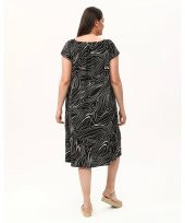 Madonna Yaka Viskon Siyah Elbise - 9