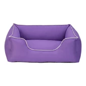 Pet Comfort Alpha  Köpek Yatağı Mor w Beyaz Biye M 80x65cm thumbnail 1