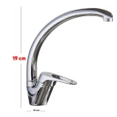 Kuğu Mix Banyo Lavabo Musluğu Eyve Sıcak Soğuk Çift Su Girişli Çeşmesi Bataryası 19 cm thumbnail 2