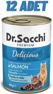 Dr.sacchi Somonlu Kedi Konservesi 12X400 Gr - 1