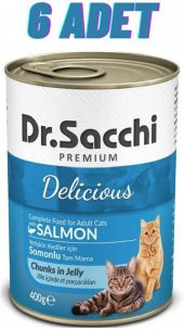 Dr.Sacchi Somonlu Kedi Konservesi 6x400 Gr - 1