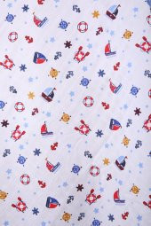 Müslin Örtü 85x90cm Çapa Desen Organik Hediyelik Emzirme Alt Açma Yenidoğan Puset Örtüsü - 2