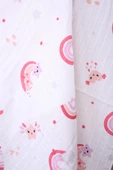 Müslin Örtü 85x90cm Gökkuşağı Desen Organik Hediyelik Emzirme Alt Açma Yenidoğan Puset Örtüsü - 6