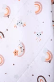 Müslin Örtü 85x90cm Gökkuşağı Desen Organik Hediyelik Emzirme Alt Açma Yenidoğan Puset Örtüsü - 9