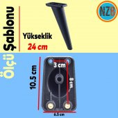 Mobilya Kanepe Çekyat Sehpa TV Ünitesi Koltuk Ayağı 24 cm Siyah Baza Ayak - 2