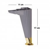 Mobilya Kanepe Koltuk  Çekyat Ünite Ayağı 17 cm Antrasit Gold Baza Ayak - 4
