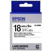 Epson LK-5WBN Standart Siyah Üzeri Beyaz 18MM 9Metre Etiket - 1
