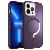 Gpack Apple iPhone 13 Pro Max Kılıf Stil Serisi Mat Wireless Tacsafe Kapak - 5