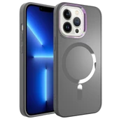 Gpack Apple iPhone 13 Pro Max Kılıf Stil Serisi Mat Wireless Tacsafe Kapak - 1