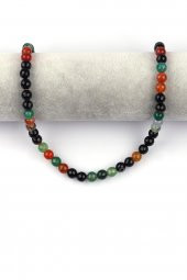 Renkli Akik Doğal Taş Dizi 8 mm Fasetli Küre Kesim - 2