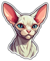 Sticker Master Sphynx Cat Kedi Motorsiklet, Kask,Laptop Ve Araç Sticker Etiket Çıkartma  12x15 Cm - 1