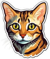 Sticker Master Bengal Kedisi Motorsiklet, Kask,Laptop Ve Araç Oto Motosiklet Sticker Etiket 13x15 Cm - 1