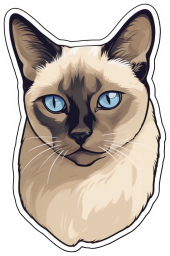 Sticker Master Siamese Siyam Kedisi Motorsiklet, Kask,Laptop Ve Araç Oto Sticker Etiket 10x15 Cm - 1