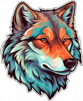 Sticker Master Kurt Wolf Motorsiklet, Kask , Laptop Ve Araç Oto Sticker Etiket Çıkartma 15x12 Cm thumbnail 1