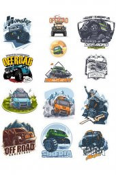 Sticker Master Sticker Oto Off Road 4x4 Cam Kaput Etiket Çıkartma 13 Adet 10 Cm thumbnail 1