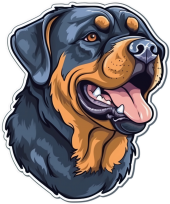Sticker Master Rottweiler Motorsiklet, Kask , Laptop Ve Araç Oto Sticker Etiket Çıkartma 13x15 Cm - 1