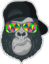Sticker Master Cool Goril Sticker Decal Laptop Araba Tampon Sticker Oda Etiket Çıkartma - 1
