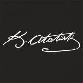 Sticker Master Kemal Atatürk İmzası Araba Oto Sticker 20 Cm Beyaz thumbnail 2