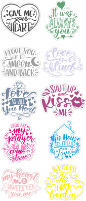 Sticker Master Sticker Oto Romantik Love Aşk Laptop Motor 10 Adet 10 Cm thumbnail 1