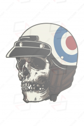 Skull Motor Kask Kurukafa Sticker Etiket Çıkartma Pc Laptop Araba Oto Motor - 1