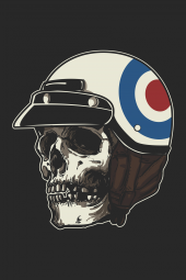 Skull Motor Kask Kurukafa Sticker Etiket Çıkartma Pc Laptop Araba Oto Motor - 2