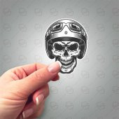 Skull Motor Kask Kurukafa Gözlük  Sticker Etiket Çıkartma Pc Laptop Araba Oto Motor thumbnail 2